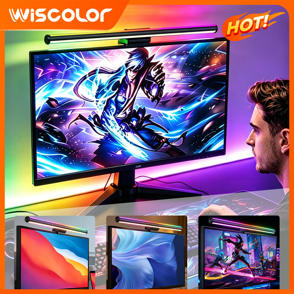 Accessories For Your Gaming Room - WLAN-Computer-Lichtleiste, Monitor-Lichtleiste, Lampe, Bildschirm-Setup, RGB-Fernbedienung, Raumdekoration,